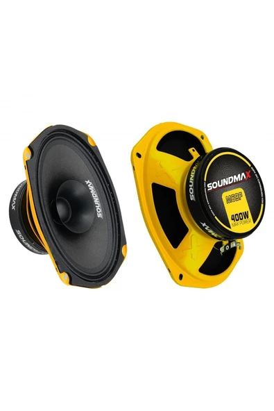 Soundmax Sx-M69f Çifti 800wat-200w Rms Metal Kapaklı 6x9 Oval Oto Midrange Hoparlör ürün görseli 1