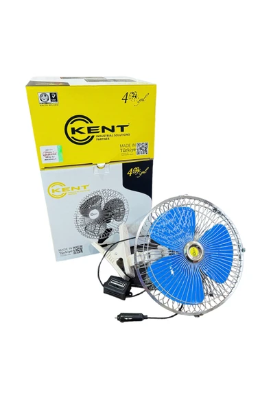 KENT 24 volt Oto Vantiltatör 10inch 25cm Mandallı 24v Çakmaklık Girişli Vantilatör ürün görseli 1