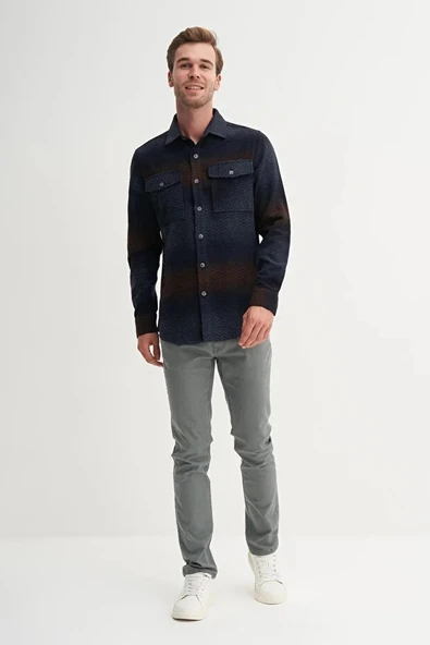 Cazador Regular Fit Cepli Oduncu Desenli Vintage Gömlek-23005 ürün görseli 1
