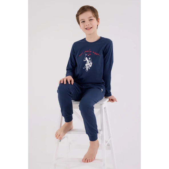 U.s. Polo Assn Uzun Kol Pijama Takım Us2233-4 Koyu İndigo ürün görseli 1