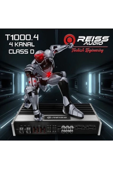 REISS AUDIO Reiss Audıo Rs-t1000.4 4 Kanal Class D • 250watts X 4ch @ 4 Ohms Rms Output • 500watts ürün görseli 1
