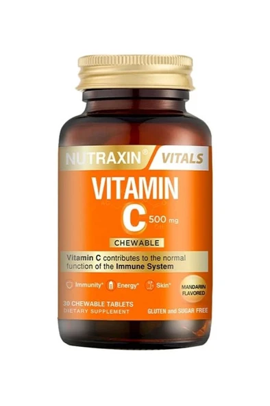 Nutraxin Vitamin C 500 mg 30 Çiğneme Tableti ürün görseli 1