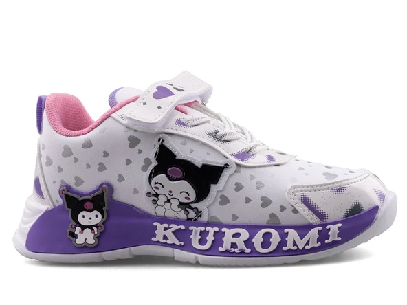 PTTAVM: Kuromi Cırtlı Lastikli Kız Çocuk Spor Ayakkabı Sneakers 725