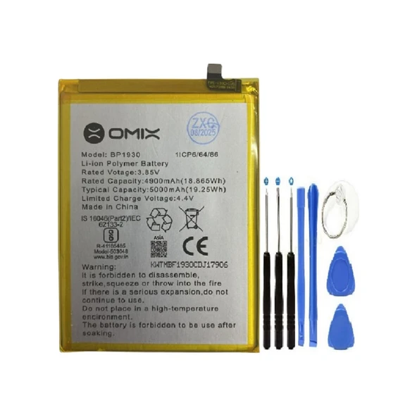 Omix X700 2. Nesil Bp1930 Pil Batarya + Tamir Set 5000 Mah ürün görseli 1