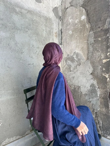 Pamuklu Soft İnci Desen Şal-Vişne Çürüğü ürün görseli 1