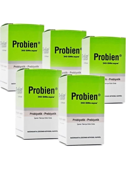 Probien Probiyotik Prebiyotik 30 Kapsül 5'Li PAKET (SKT:07/2028) ürün görseli 1