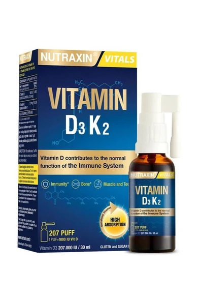 Nutraxin Vitamin D3K2 Sprey 30 ml ürün görseli 1
