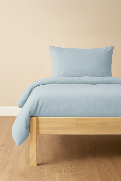 Tek Kişilik Nevresim Takımı Turkuaz Eco Cotton ürün görseli 1