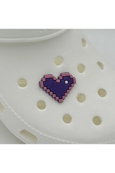 Crocs Terlik Süsü ve Aksesuarı , Çanta Süsü – Renkli Jibbitz MineCrft Kalp Görselli Figür Aksesuarı ürün görseli 1