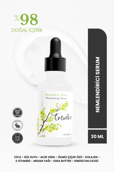 Cica Yüz Serumu, Bariyer Güçlendirici, Kırışıklık Karşıtı, Kolajen, Gül, Jojoba, Aloe Vera ürün görseli 1