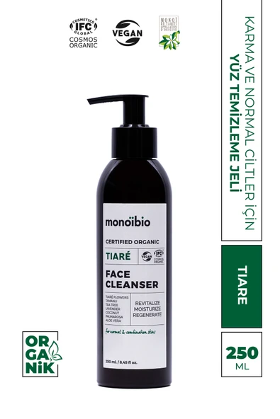 Tiare Normal Karma Ciltlere Özel Organik Yüz Temizleme Jeli - Tüm Ciltler Için Uygundur 250 ml ürün görseli 1