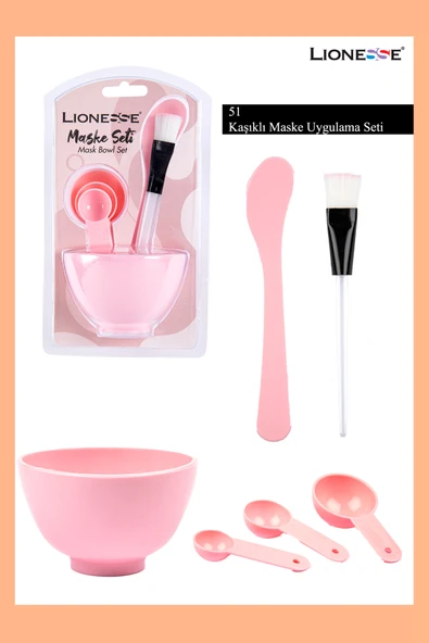 Maske Seti 51 Karıştırma Kabı , Uygulama Fırçası , Ölçü Kaşığı ürün görseli 1