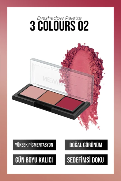 Porcelain Make Up 3lü Far Paleti No02 ürün görseli 1