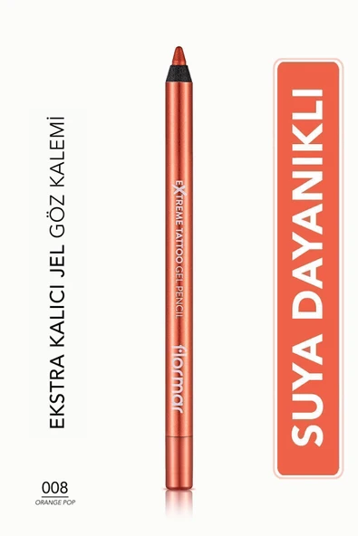 Işıltılı Kalıcı Göz Kalemi (TURUNCU) - Extreme Tattoo Gel Pencil - 008 Orange Pop - 8682536041157 ürün görseli 1