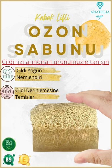 Doğal Kabak Lifli Ozon Sabunu Cilt Yenileyici Arındırıcı GoldenSA Pirinç Özlü Serum Etkisi Kolajen ürün görseli 1