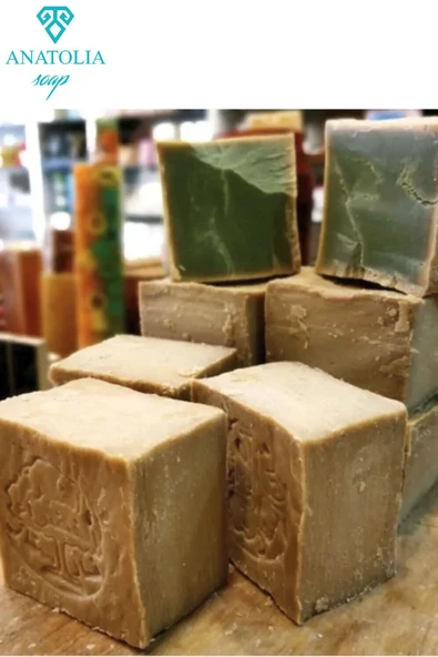 Halep Sabunu 5 Bar Doğal Defne Ve Zeytinyağlı Arap Organik El Yapımı Halep Saç Vücut Sabunu 1 Kg ürün görseli 1