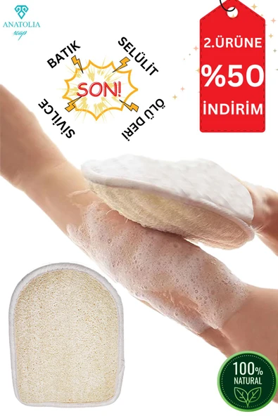 Doğal Kabak Lifi 22x17 Cm El Geçmeli, Batık, Selüloit, Sivilce, Ölü Deri Ve Çilek Görünümüne Son!!! ürün görseli 1
