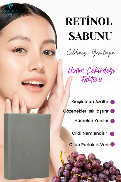 Retinage Retinol Sabunu Kırışıklık Karşıtı, Onarıcı Ceramide A Vitamini Yaşlanma Karşıtı Üzüm ürün görseli 1