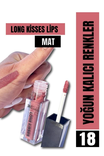 Kalıcı Mat Ruj - Cecile Long Kisses Lipgloss 18 Soft Maroon 8698438402040 ürün görseli 1