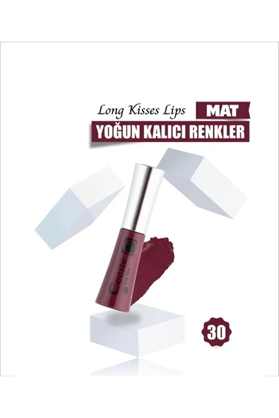 Long Kisses Lipgloss Kalıcı Mat Ruj 30 Dark Maroon 8698438602914 ürün görseli 1