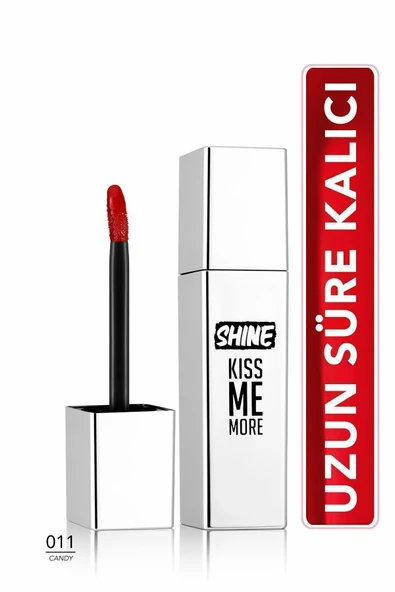 Kalıcı Parlak Likit Ruj (ŞEKER KIRMIZISI) - Shine Kiss Me More Lls - 011 Candy - 8682536083874 ürün görseli 1