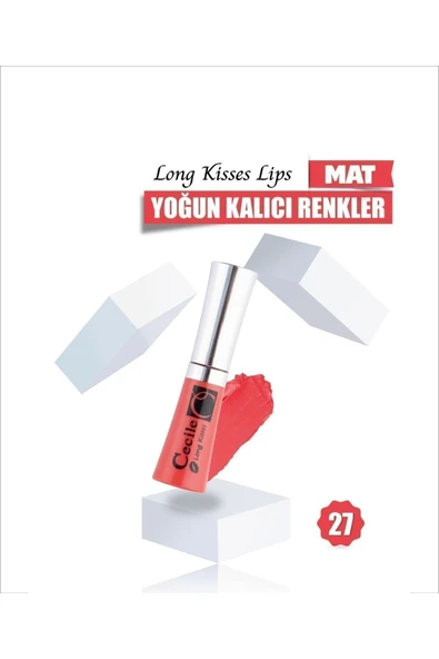 Long Kisses Lipgloss Kalıcı Mat Ruj 27 Pinky Red 8698438602884 ürün görseli 1