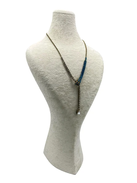 Süet Kumaş Lidya Manken Krem Renk 42/20 Cm Kolye Gerdanlık Takı Sergileme Mankeni ürün görseli 1