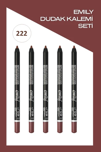 Emily Long Lasting Lip Pencil No: 222 - Dudak Kalemi x5 ürün görseli 1