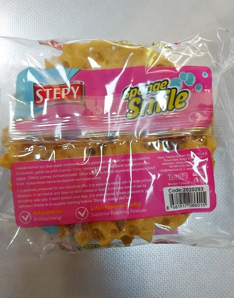 Stepy Smile Banyo Süngeri Antibakteriyel - Resim 4