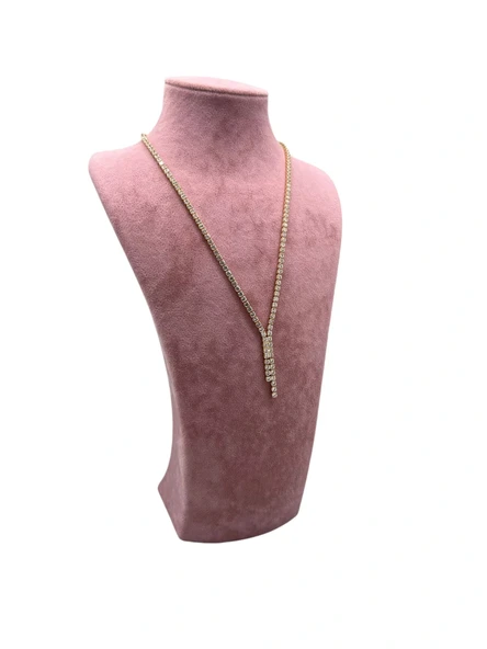 Süet Kumaş Elisia Manken Pembe Renk 25/12 Cm Kolye Gerdanlık Takı Sergileme Mankeni ürün görseli 1
