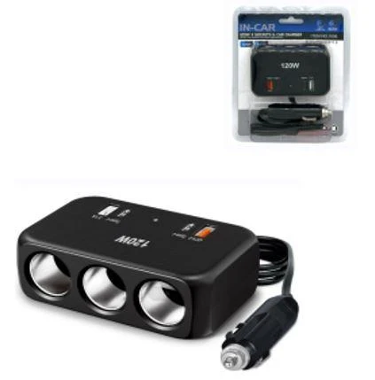 Ayt Olesson 1656 12-24V 3 Lü Çift Usb Çift Type-C 120W 80Cm Kablolu Araç Oto Tır Çakmak Çoklayıcı Çakmaklık Çoğaltıcı ürün görseli 1