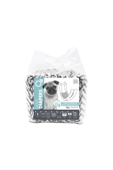 M-PETS Diapers Erkek Köpekler Için Külot Small 12li ürün görseli 1