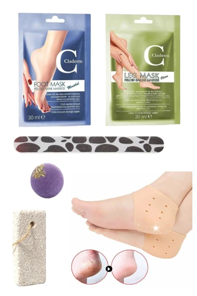 6'lı Ayak Bacak Tırnak Topuk Bakım Peeling Toksin Atma Arındırma Detox Bandı Seti ürün görseli 1