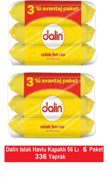 Dalin Islak Havlu Kapaklı 56 Lı x 6 Paket = 336 Yaprak ürün görseli 1