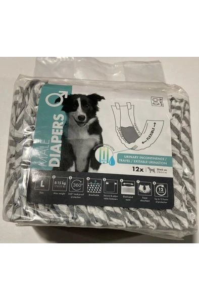 M-PETS Dıapers Erkek Köpekler Için Külot (XL) 12li 10116499 ürün görseli 1