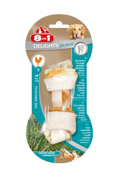 8in1 Delights Pro Dental Tavuklu Ağız Bakım Kemiği Köpek Ödülü Small 35 Gr ürün görseli 1