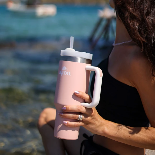 Igloo Stadler Thermo-Mug 1.2 Litre-SOMON BEYAZ - Resim 6