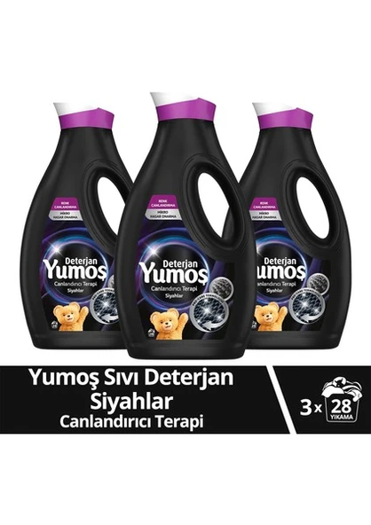 Yumoş Sıvı Bakım Çamaşır Deterjanı Canlandırıcı Terapi Siyahlar 1690 ml x3 ürün görseli 1