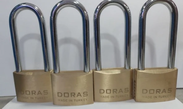 Doras Ersa 4'lü Set Uzun Kanca Pas Pirinç Asma Kilit 50 Mm ürün görseli 1