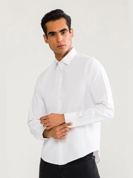 D'S Damat Gömlek Kuplu Beyaz - Resim 3