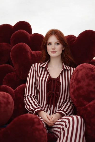 3'lü Çizgili Pamuklu Pijama Takımı ürün görseli 1