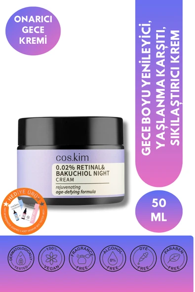 Retinal & Bakuchiol Yaşlanma Karşıtı Gece Kremi | Retinal & Bakuchiol Night Cream 50ml ürün görseli 1