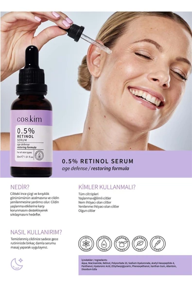 %0.5 Retinol Bakım Serumu 30 ml - Resim 2