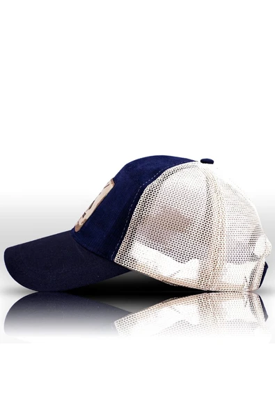 RETRO HUNTER LACİVERT KREM BASEBALL ŞAPKA - Resim 2