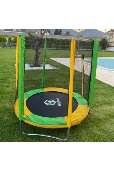 HEPİTOP Katlanabilir Ev Tipi Trambolin Fileli Korumalı Büyük Boy 140 Cm Çocuk Trampolini 5 Ft Trambolin ürün görseli 1