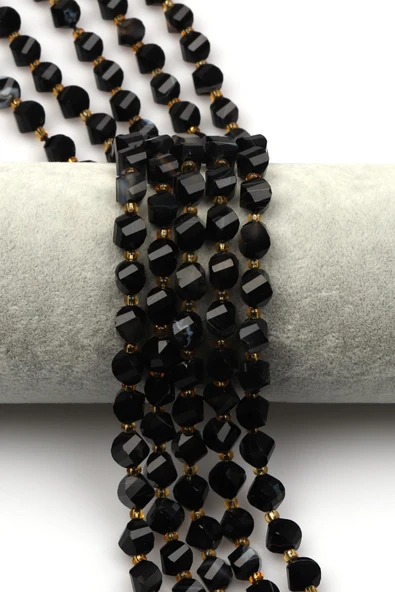 Akik Doğal Taş Dizi 6 x 8 mm Burgu Kesim ürün görseli 1