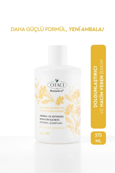 Otacı Botanics + Dolgunluk & Hacim Veren Bakım - Arnika ve Bitkisel Keratin İçeren Bitkisel Şampuan ürün görseli 1