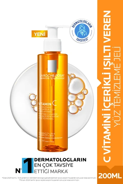 La Roche Posay C Vitamini İçerikli Işıltı Veren Yüz Temizleme Jeli ürün görseli 1