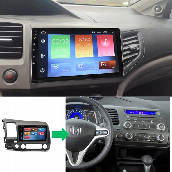 Honda Civic FB7 Android Multimedya Sistemi 4-64 Cadence (2012-2015) ürün görseli 1