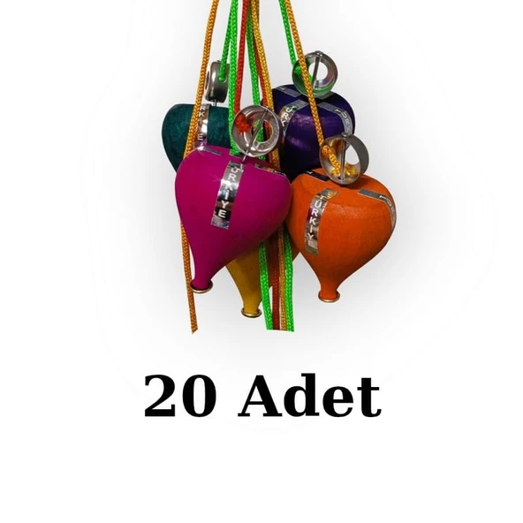 Renkli Ağaç Topaç (20 Adet) ürün görseli 1